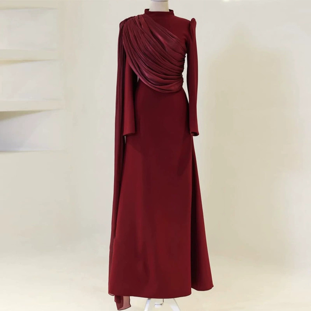 Forever 21 Year Temperament Red Ruffle Asymmetric Waist Dress